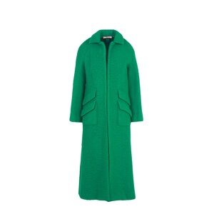 Rose a Pose Beautiful Emerald Green Long Wool Coat Made in Italy. Size 44 IT US8